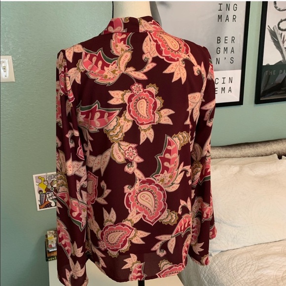 Show Me Your MuMu Brynn Paisley Bell Sleeve Blouse - Picture 5 of 7